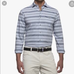 Johnnie-O Chandler Indigo Stripe Button Up Shirt XL
